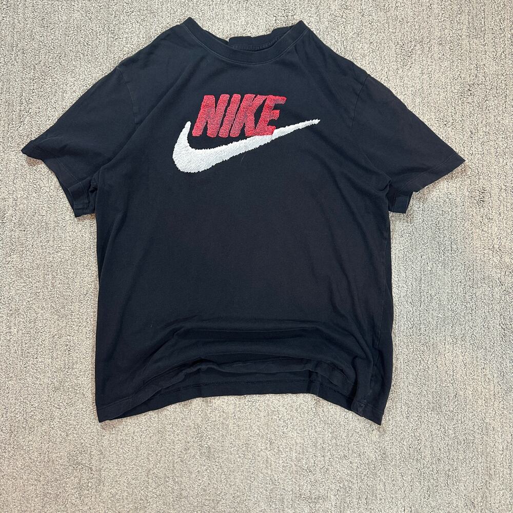 Y2K Style Black Nike Spell Out Graphic Tee T-Shirt